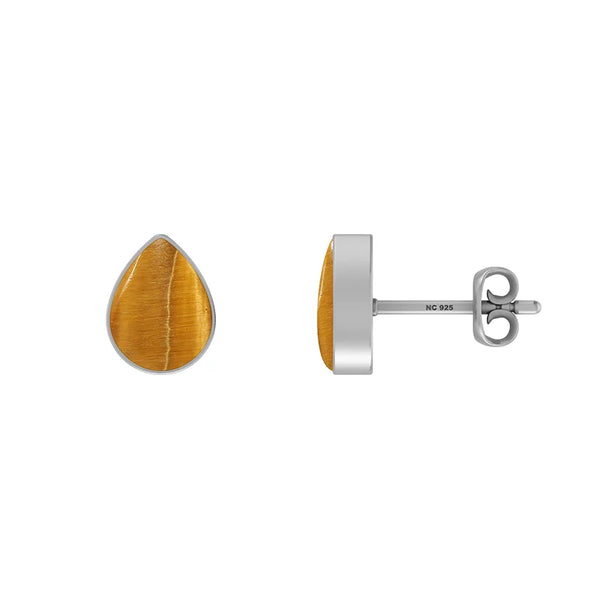 tiger eye cab earrings