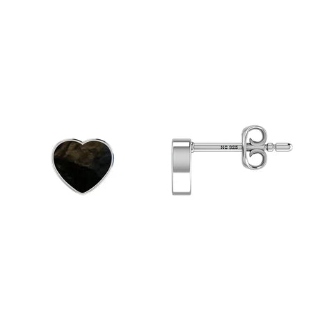black tourmaline slice earrings