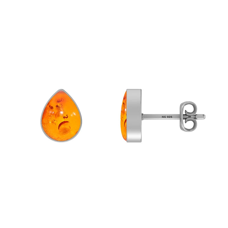 amber cab pear earrings