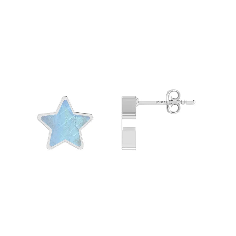 rainbow moonstone slice earrings