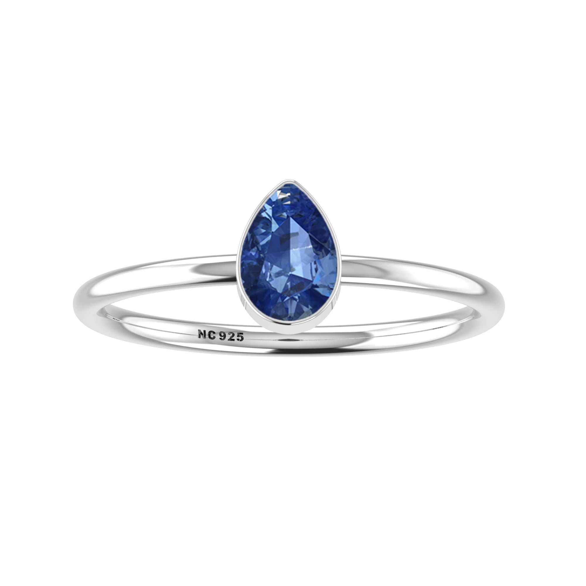 kyanite stackable bezel-set ring