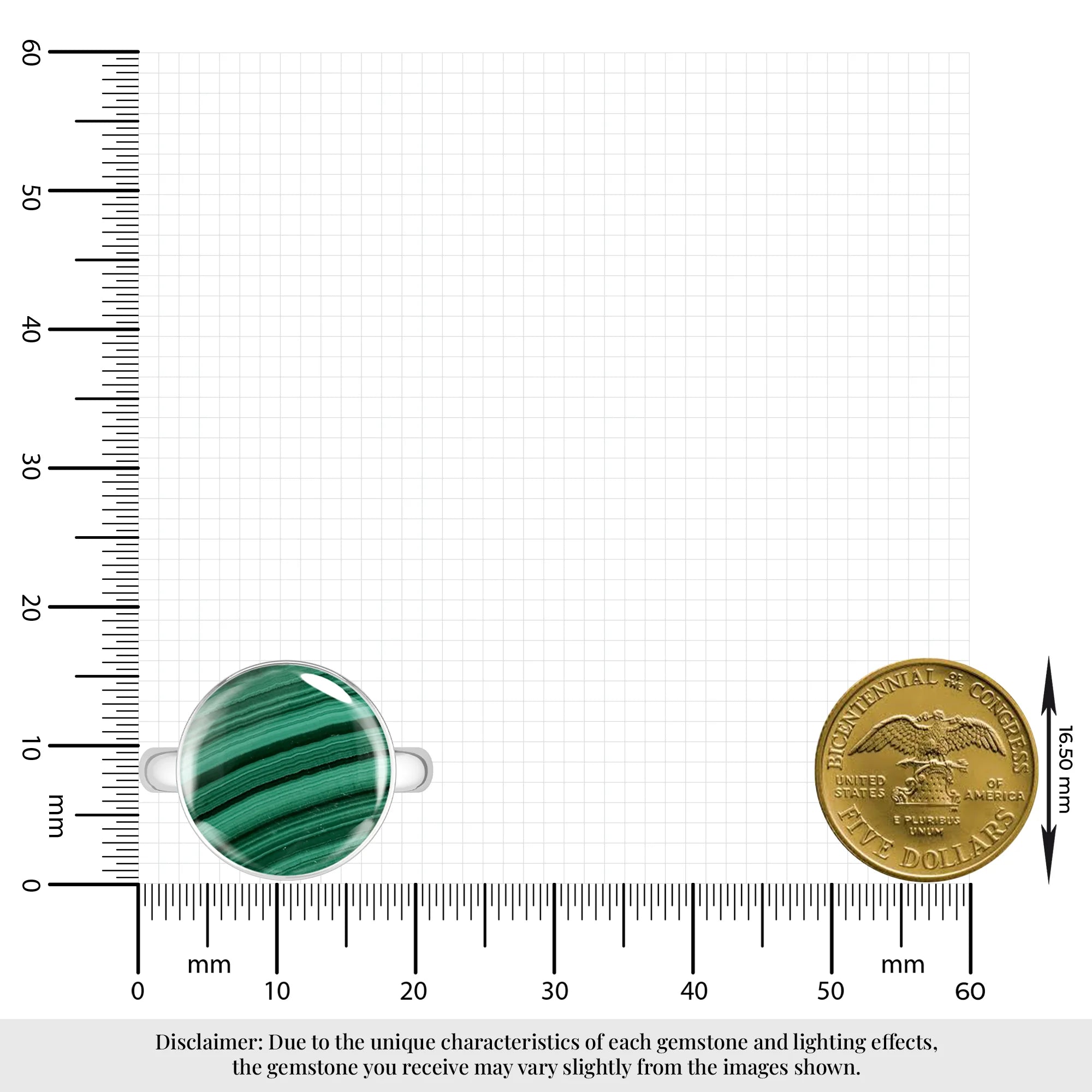 malachite bezel-set ring