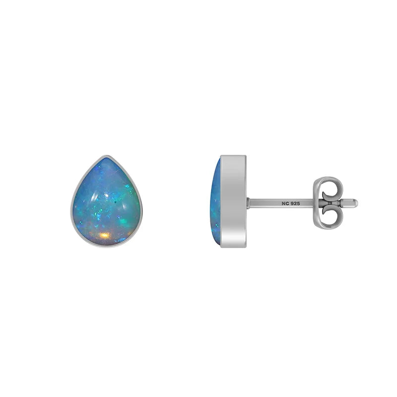 ethiopian opal cab earrings