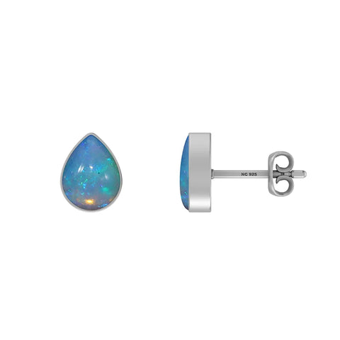 ethiopian opal cab earrings