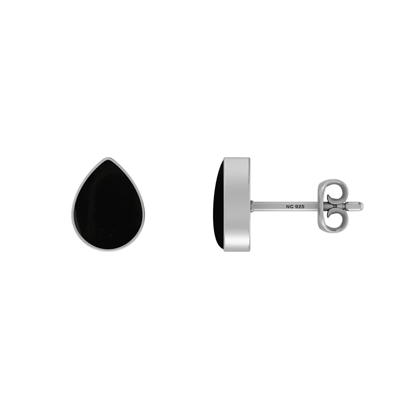 black onyx cab earrings