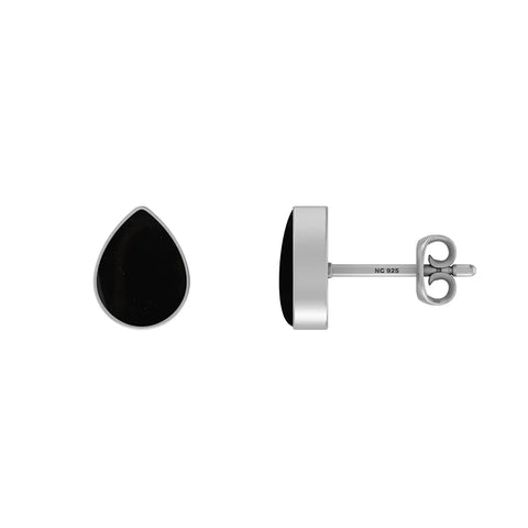 black onyx cab earrings