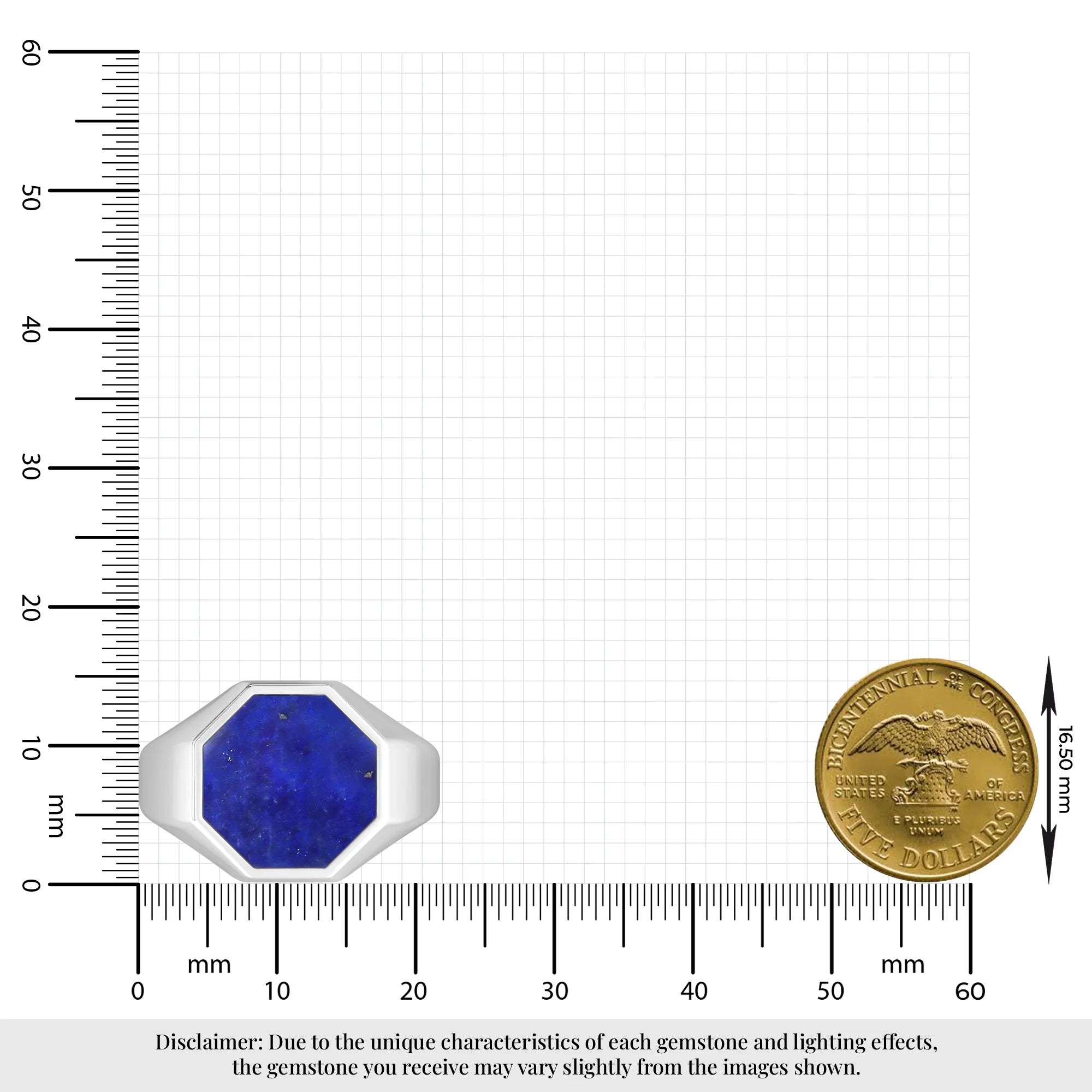 lapis lazuli men bezel-set ring