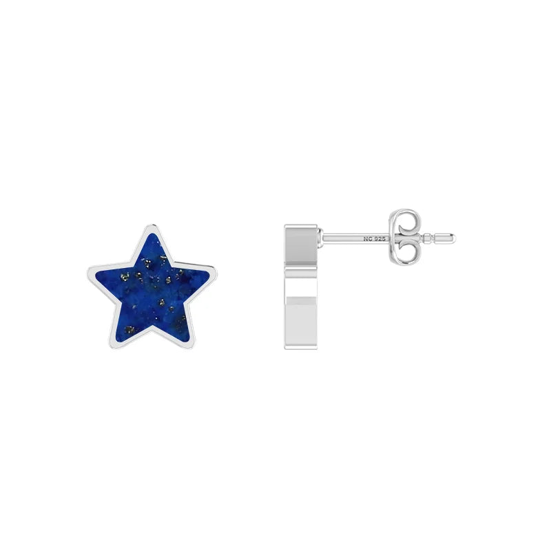 lapis lazuli slice earrings