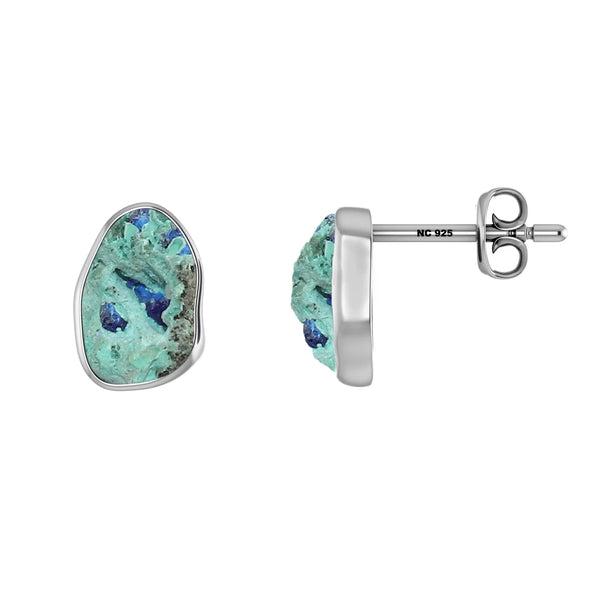 azurite malachite earrings 