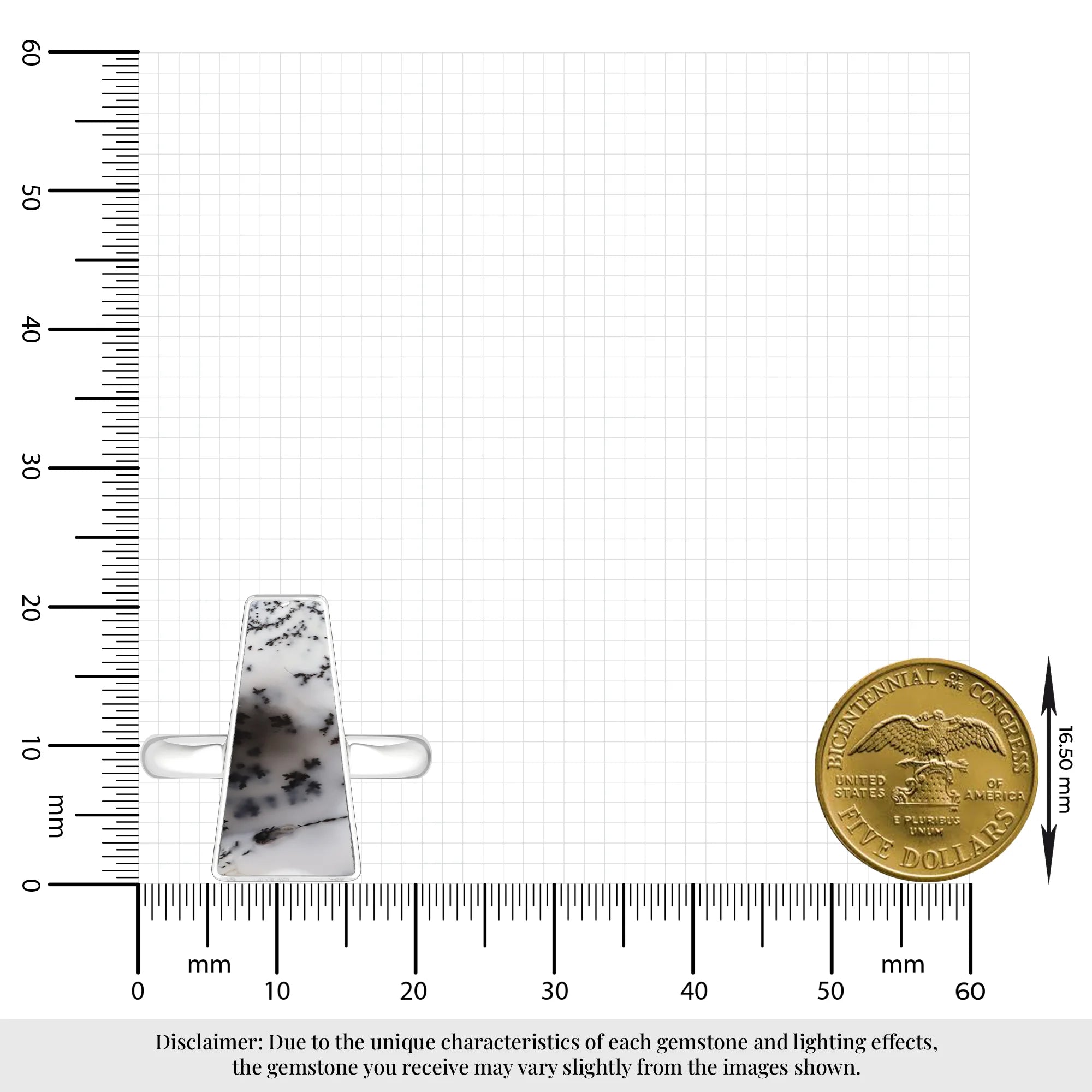 dendritic-opal bezel-set ring
