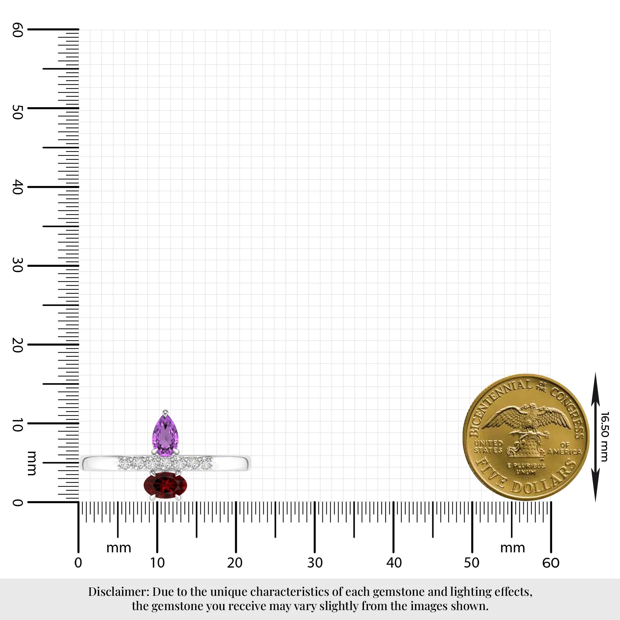 amethyst-red-garnet prong-set ring