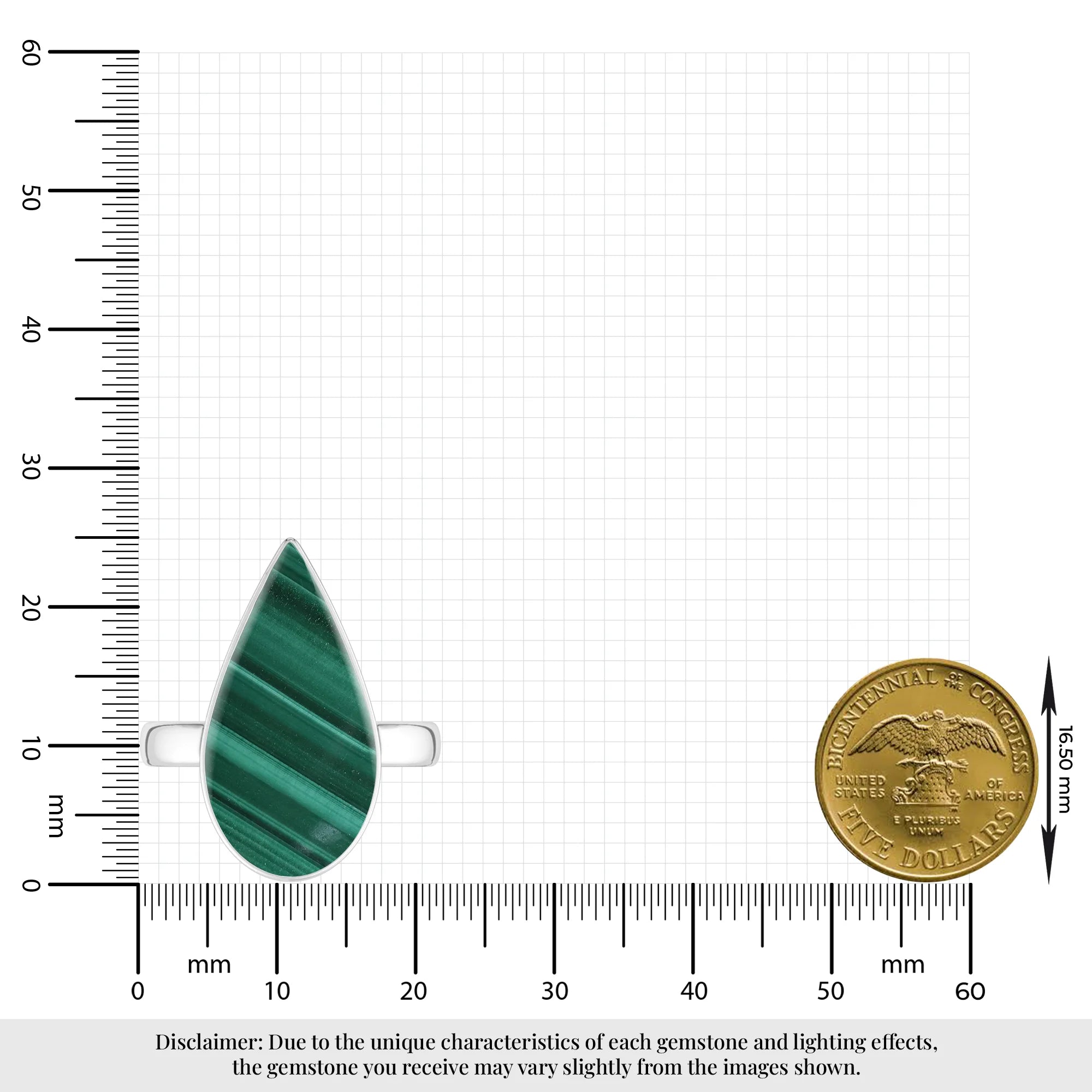 malachite bezel-set ring