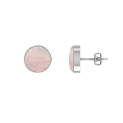 rose quartz cab earrings