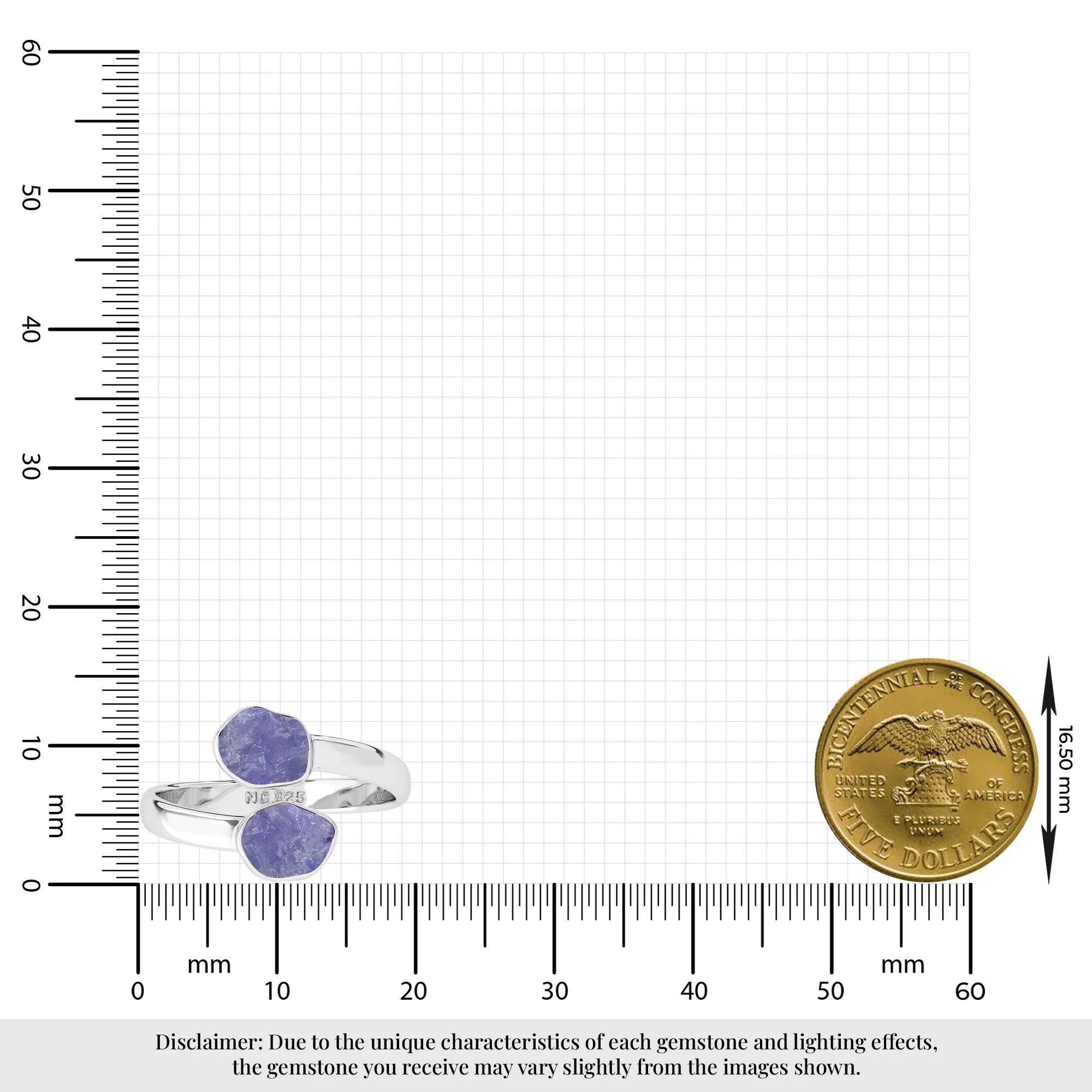 tanzanite stackable bezel-set ring