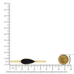 Natural Cab Shungite Pear Twister Bracelets For Women in 18K Gold Vermeil