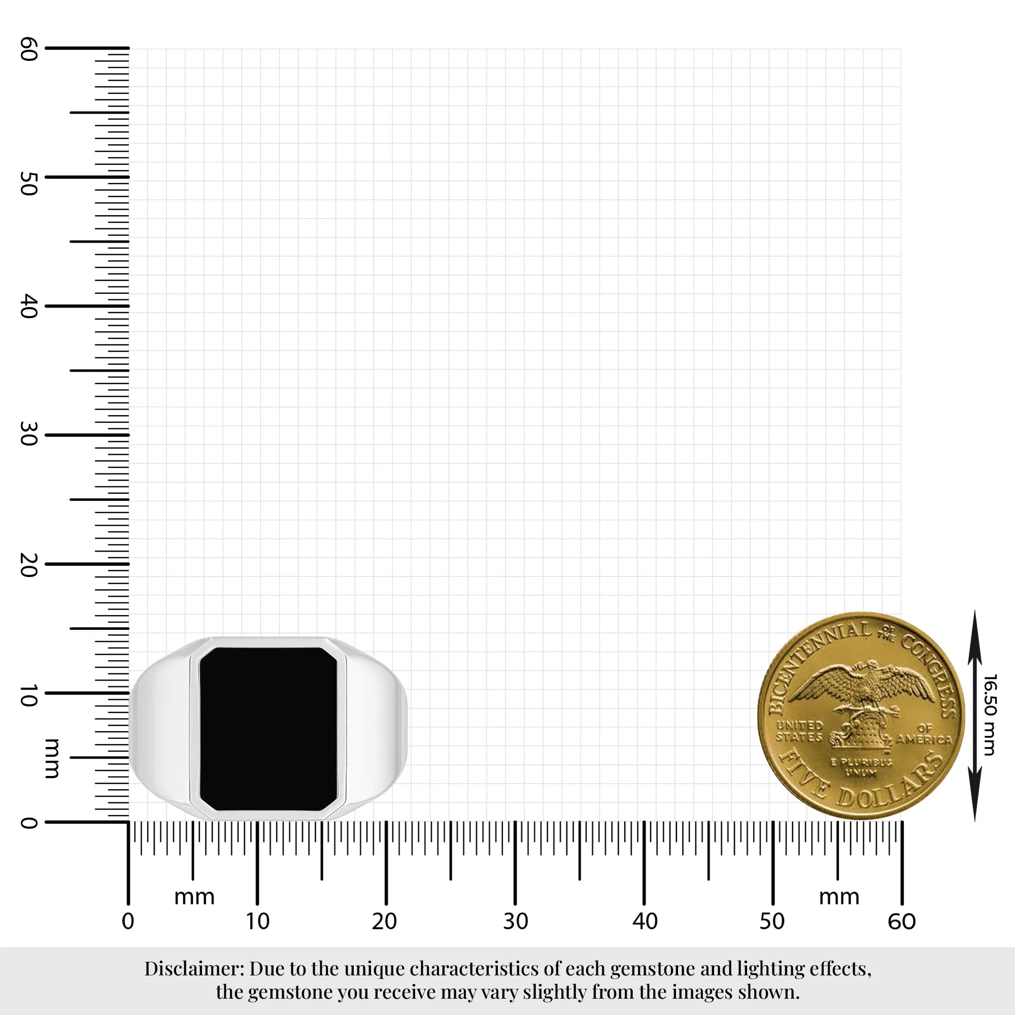 black tourmaline men bezel-set ring