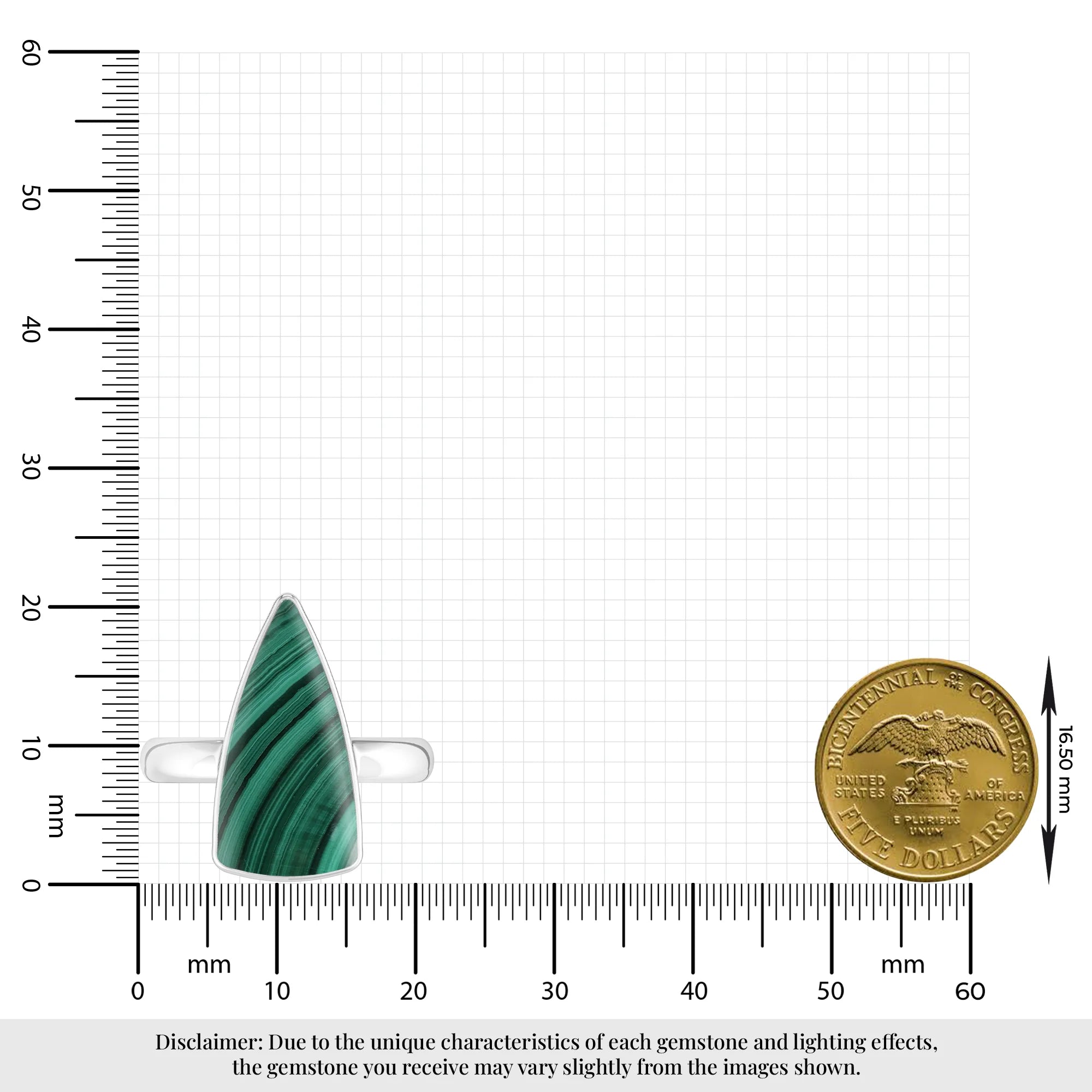 malachite bezel-set ring