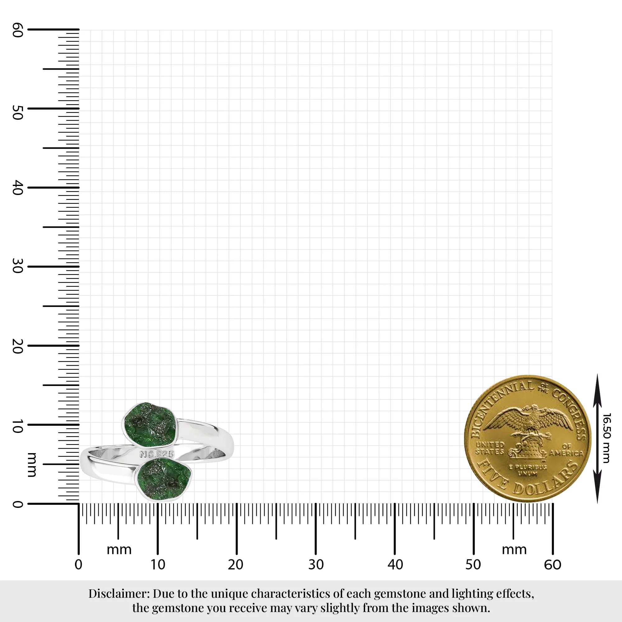 emerald stackable bezel-set ring