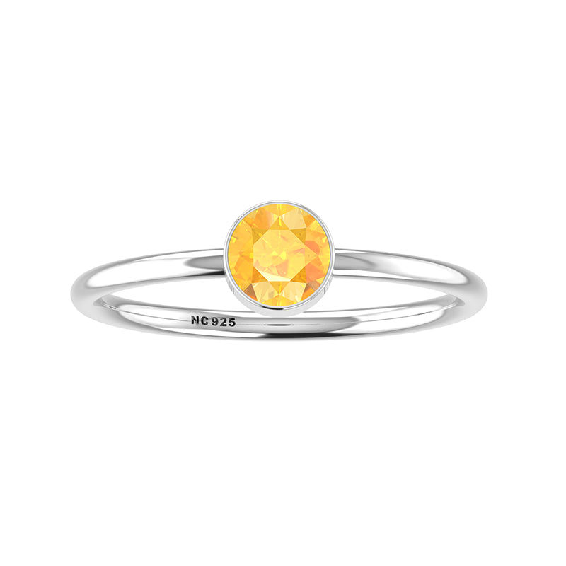 citrine stackable bezel-set ring