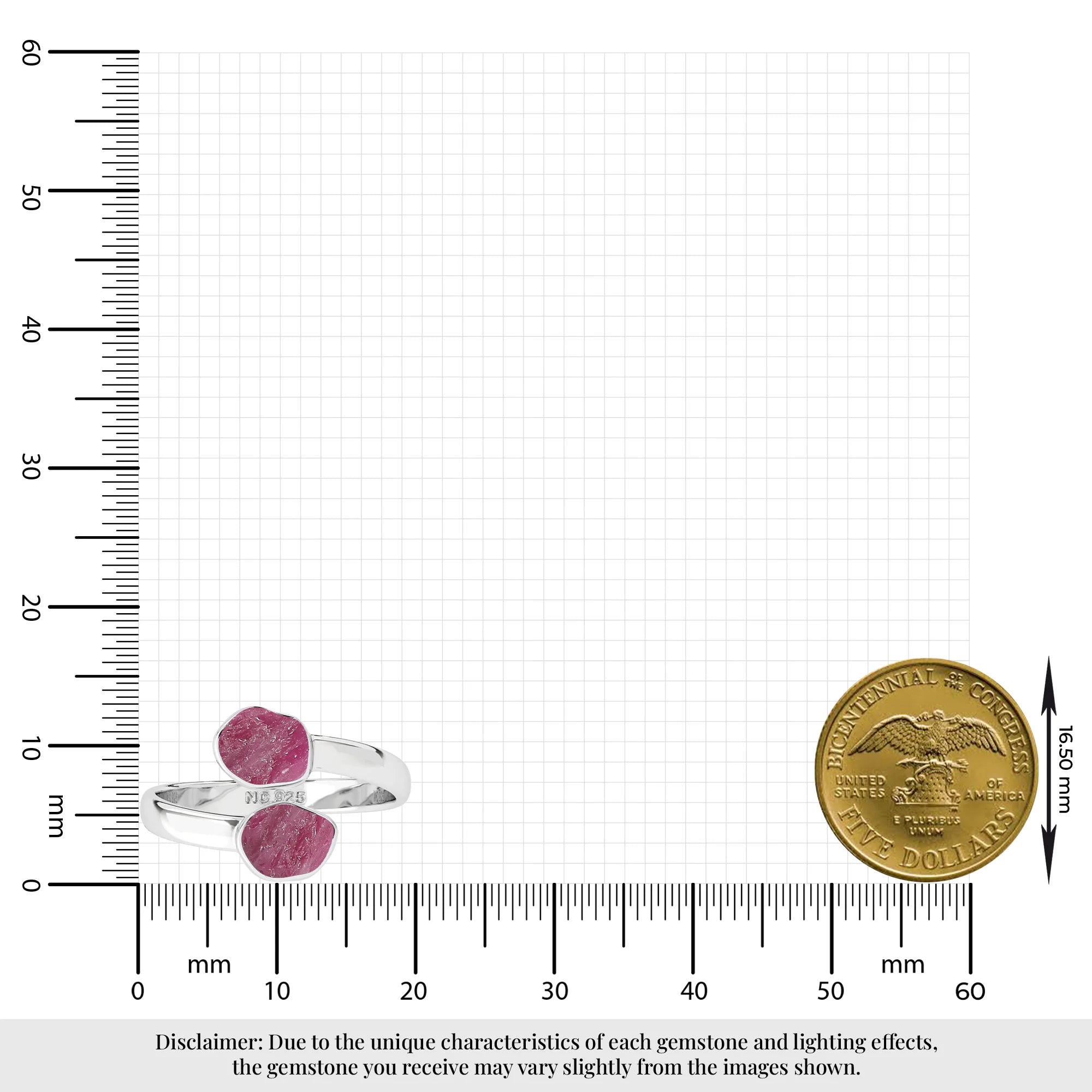 ruby stackable bezel-set ring