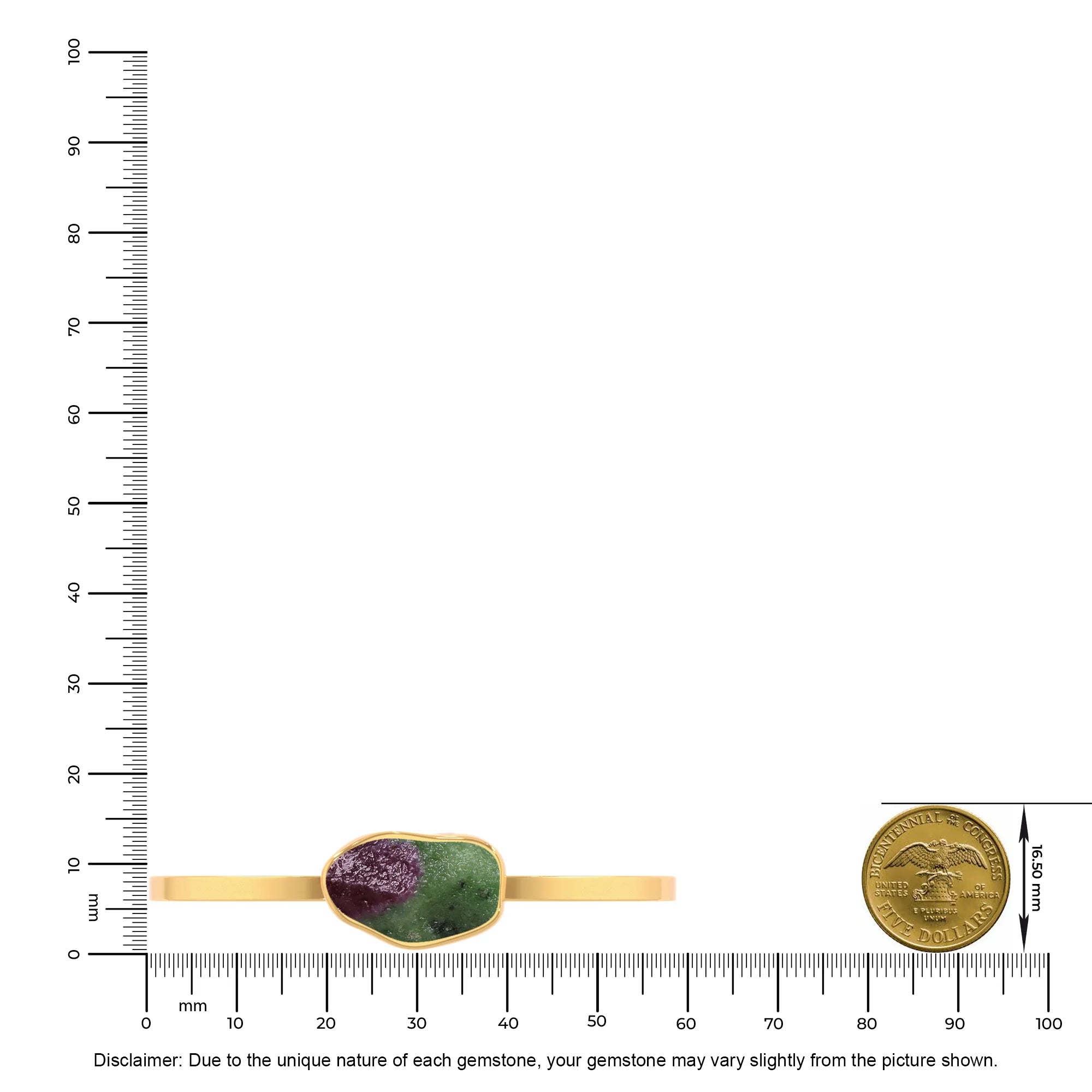 ruby-zoisite rough bracelet