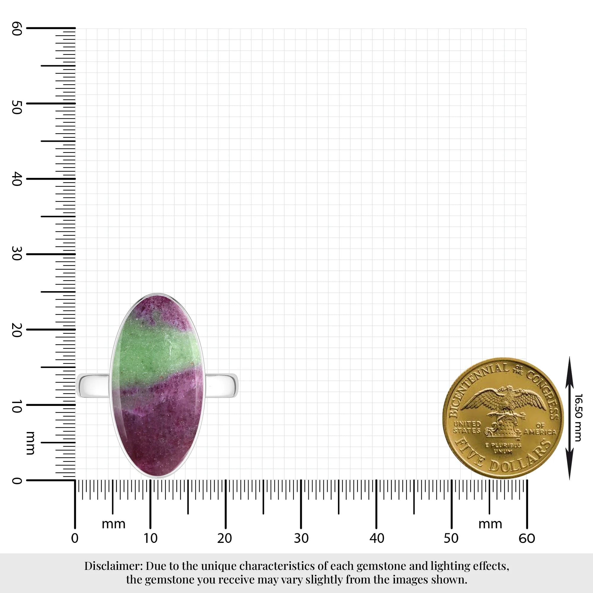 ruby-zoisite bezel-set ring