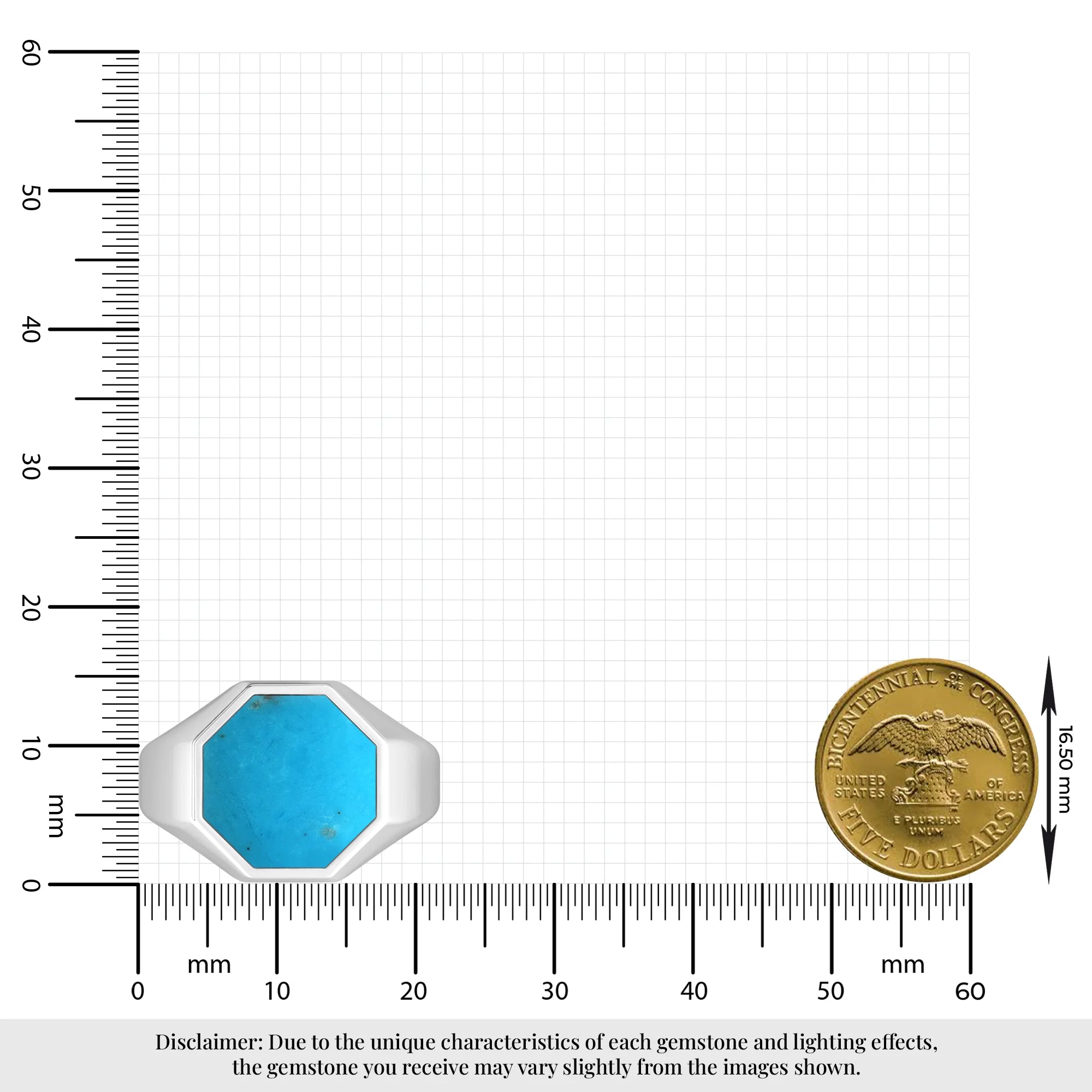 turquoise men bezel-set ring