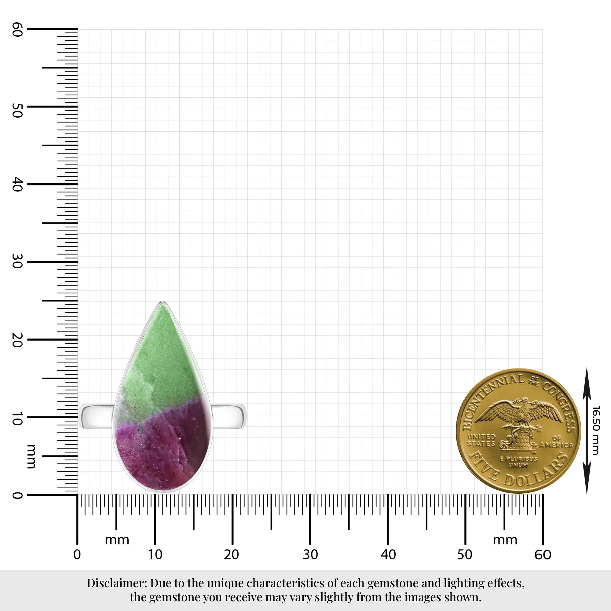 ruby-zoisite bezel-set ring