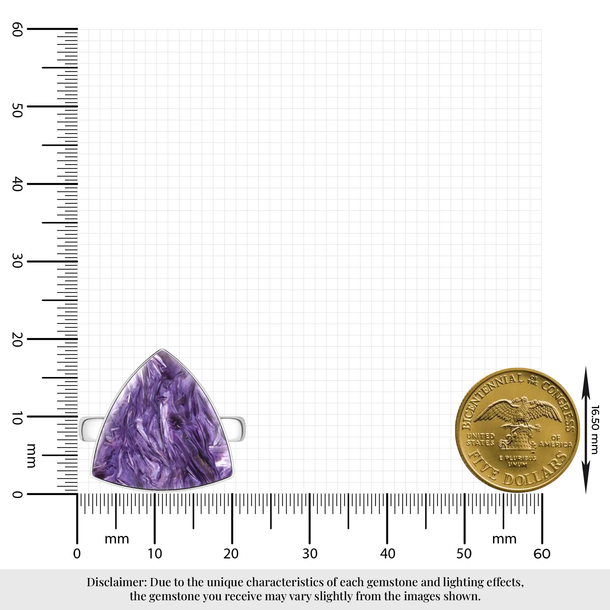 charoite bezel-set ring