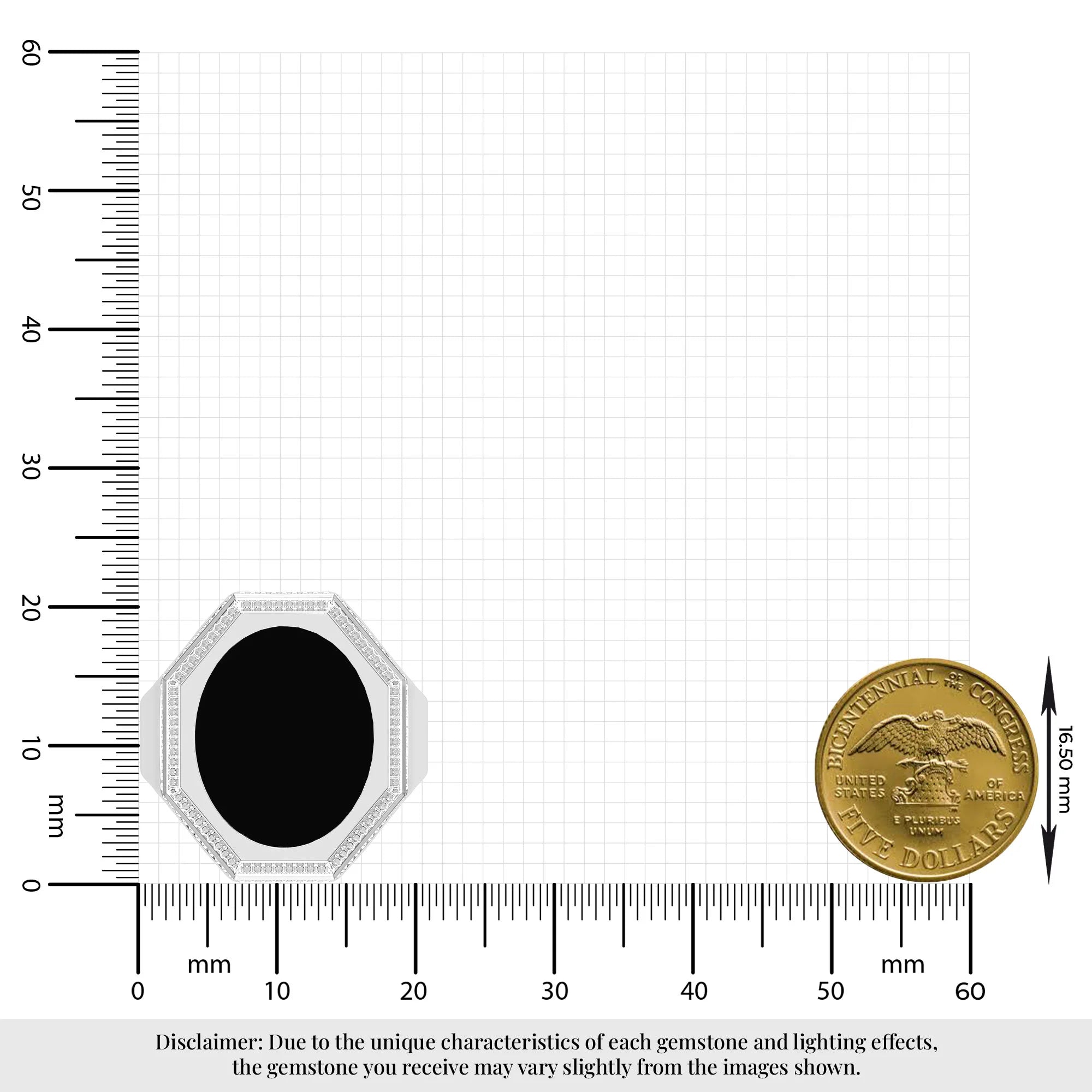 black tourmaline men bezel-set ring