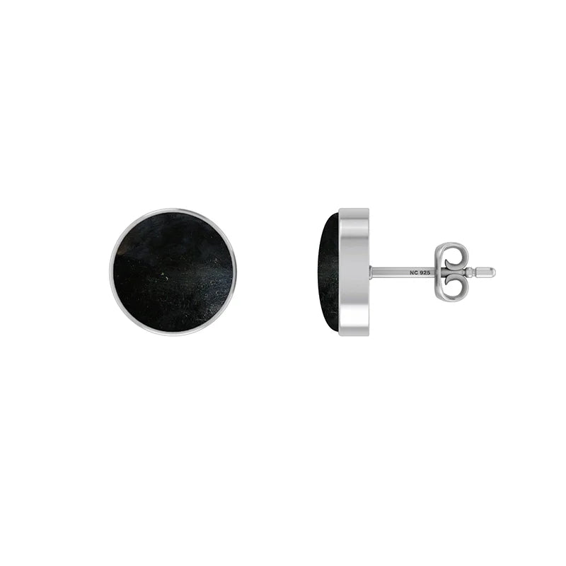 black tourmaline cab earrings