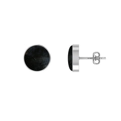 black tourmaline cab earrings