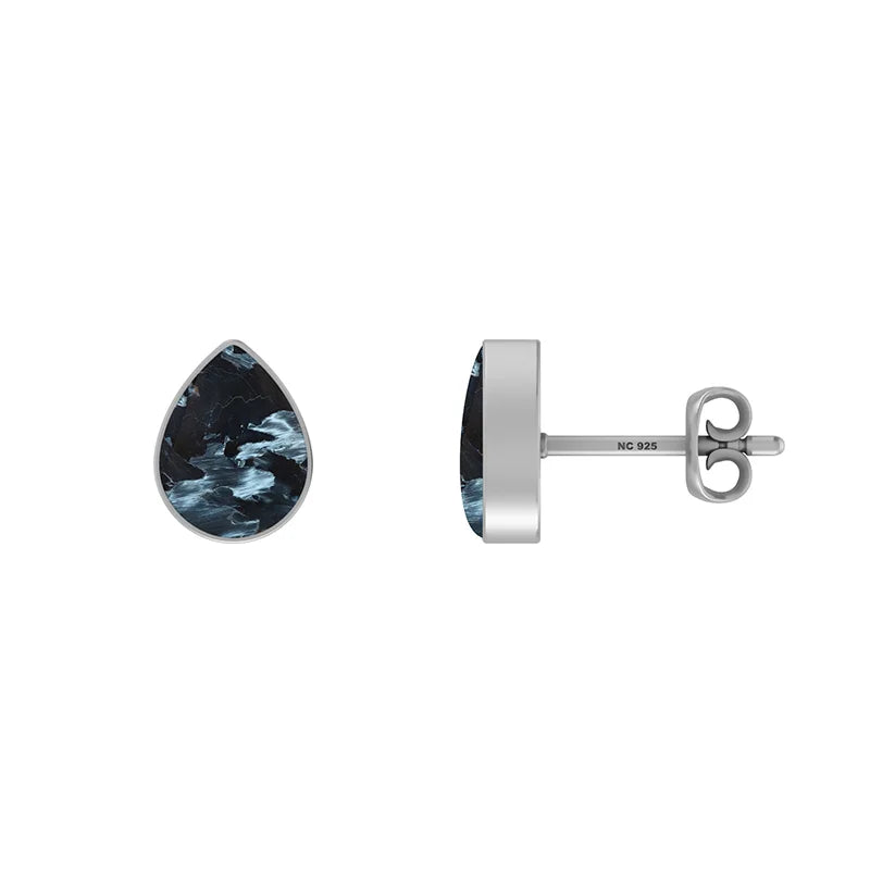 pietersite cab pear earrings