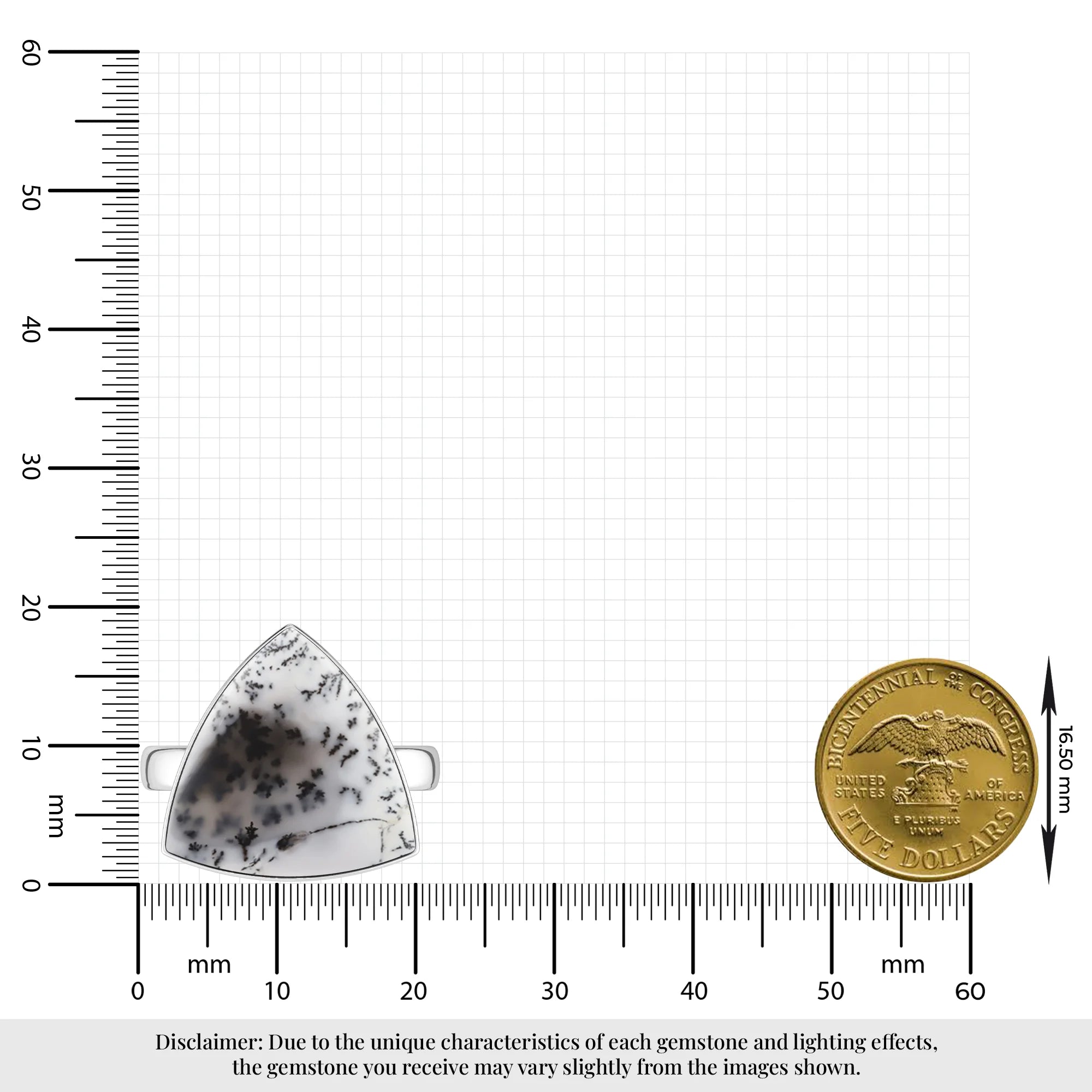 dendritic-opal bezel-set ring
