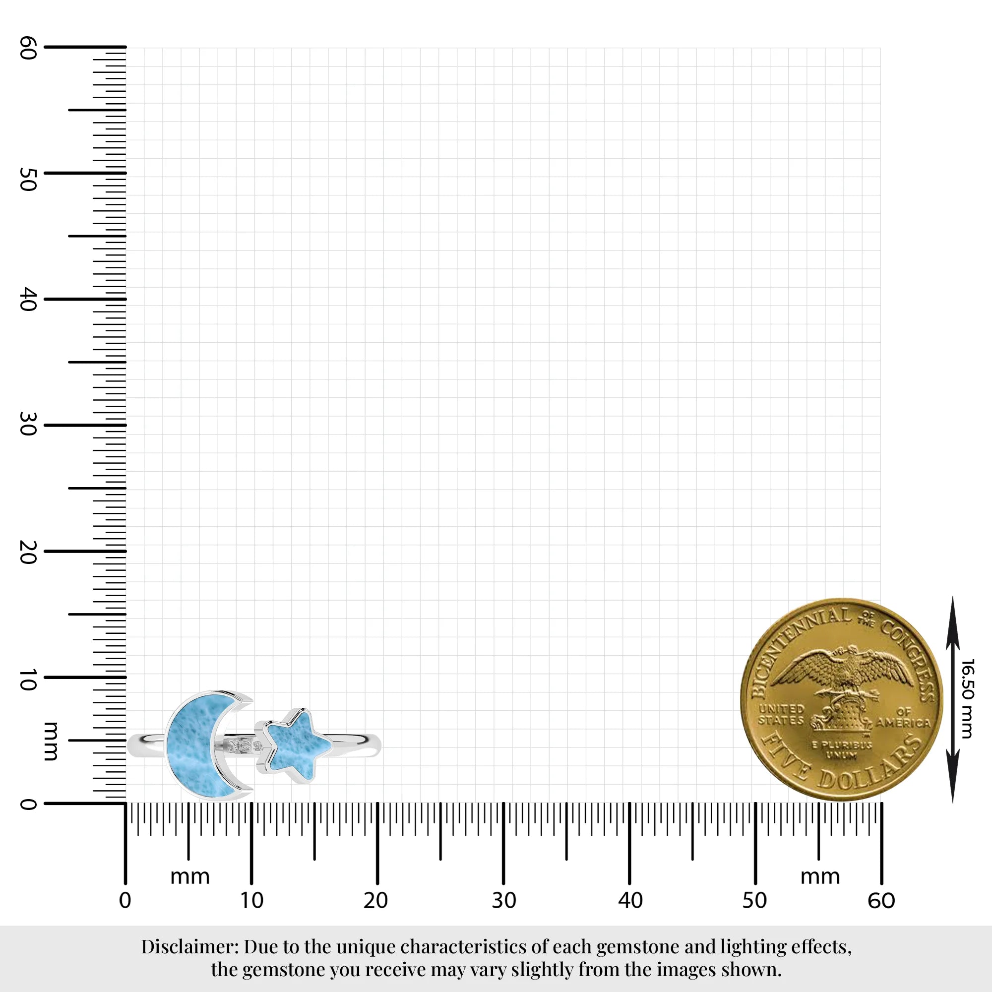 larimar bezel-set ring
