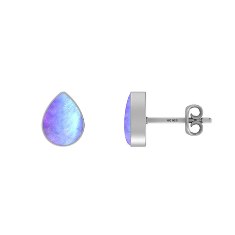 purple moonstone cab earrings