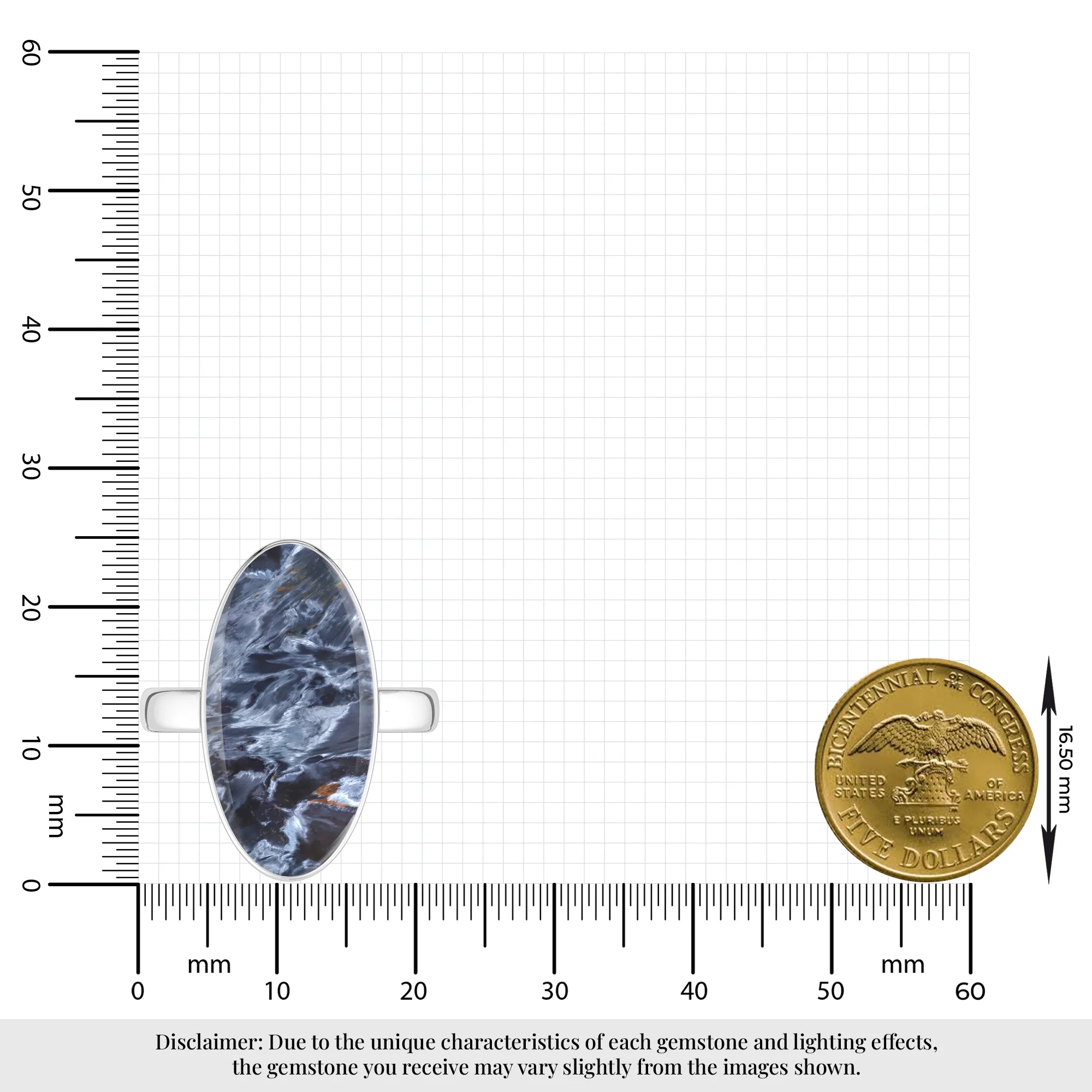 pietersite bezel-set ring