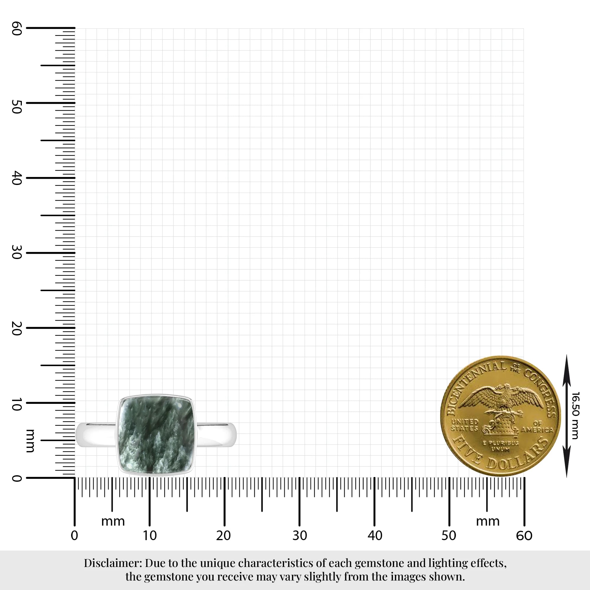 seraphinite bezel-set ring