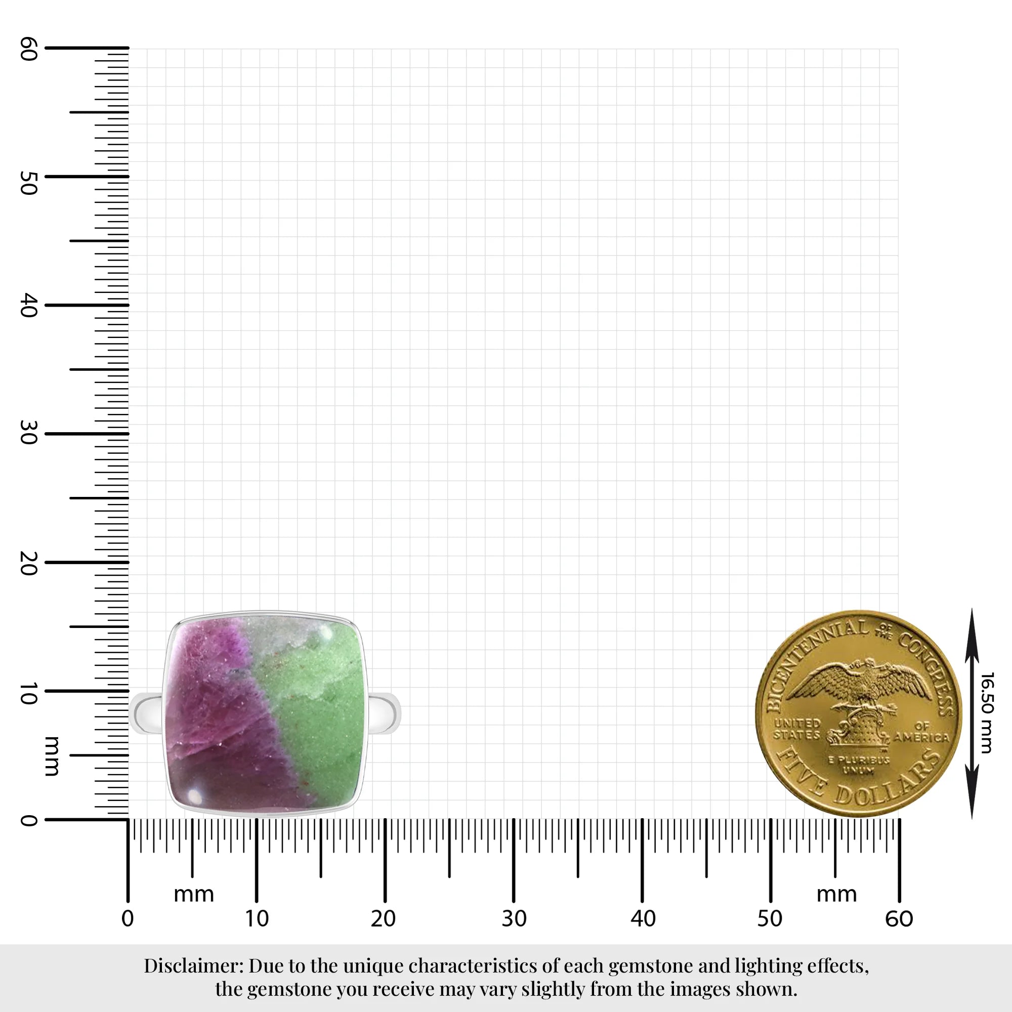 ruby-zoisite bezel-set ring