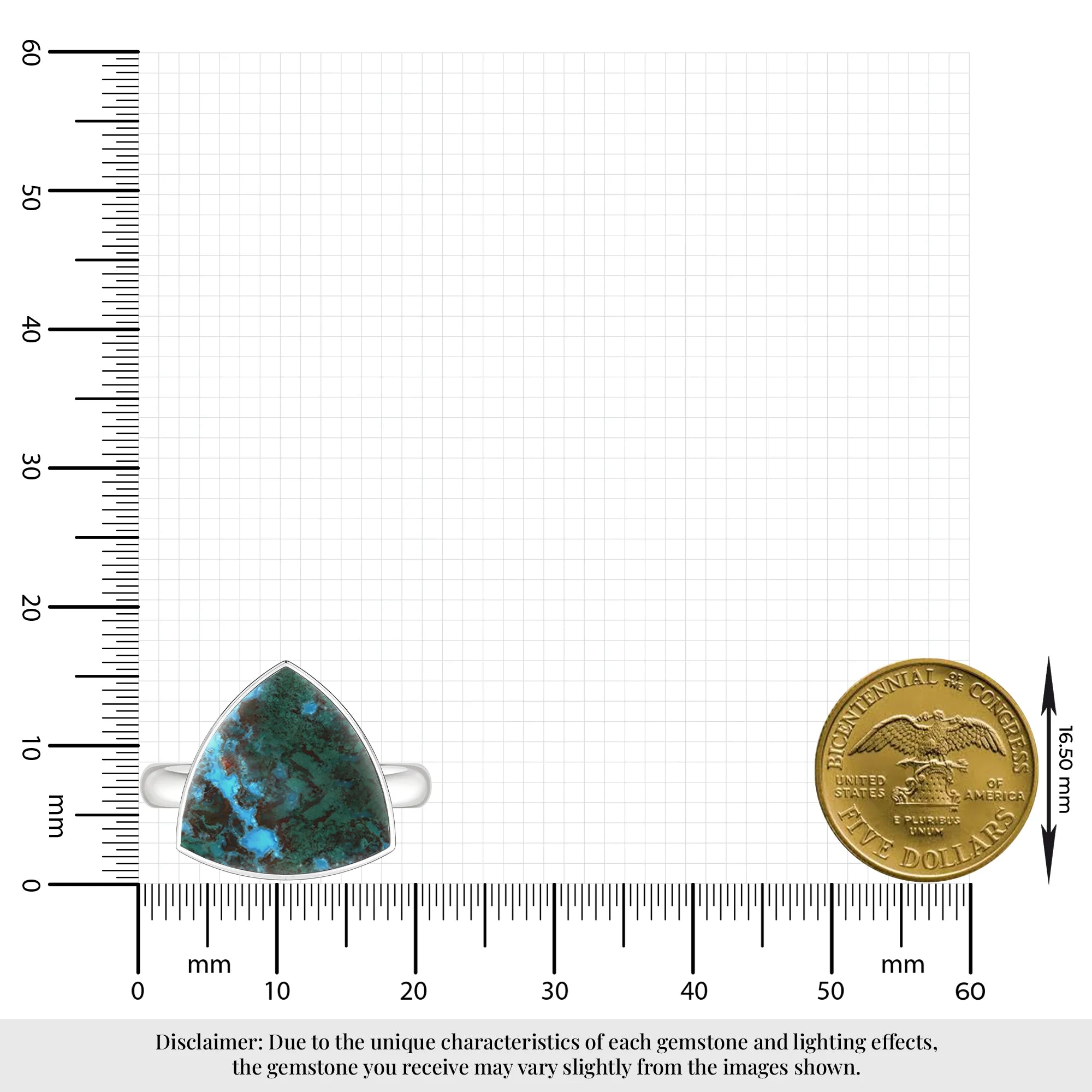 chrysocolla bezel-set ring