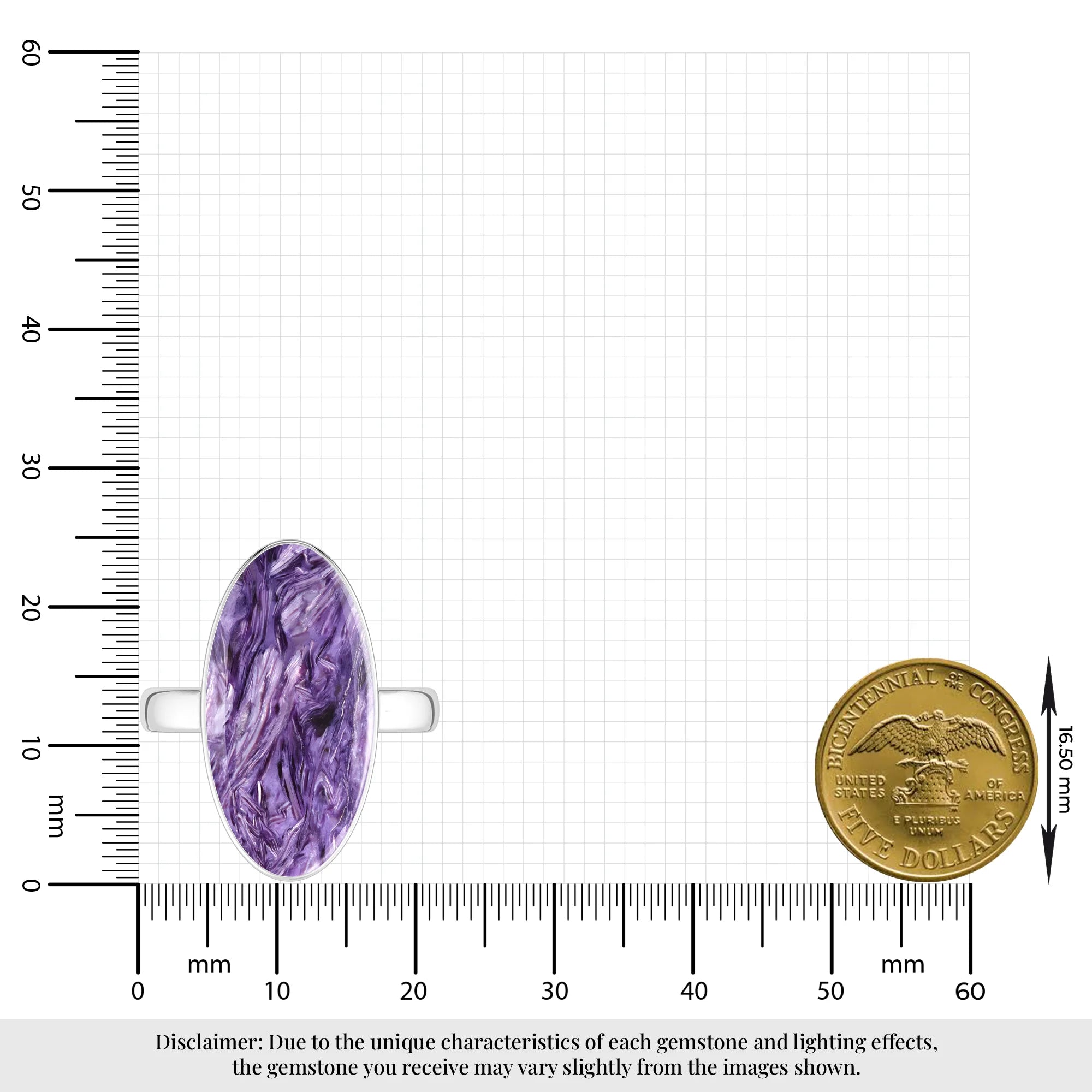 charoite bezel-set ring