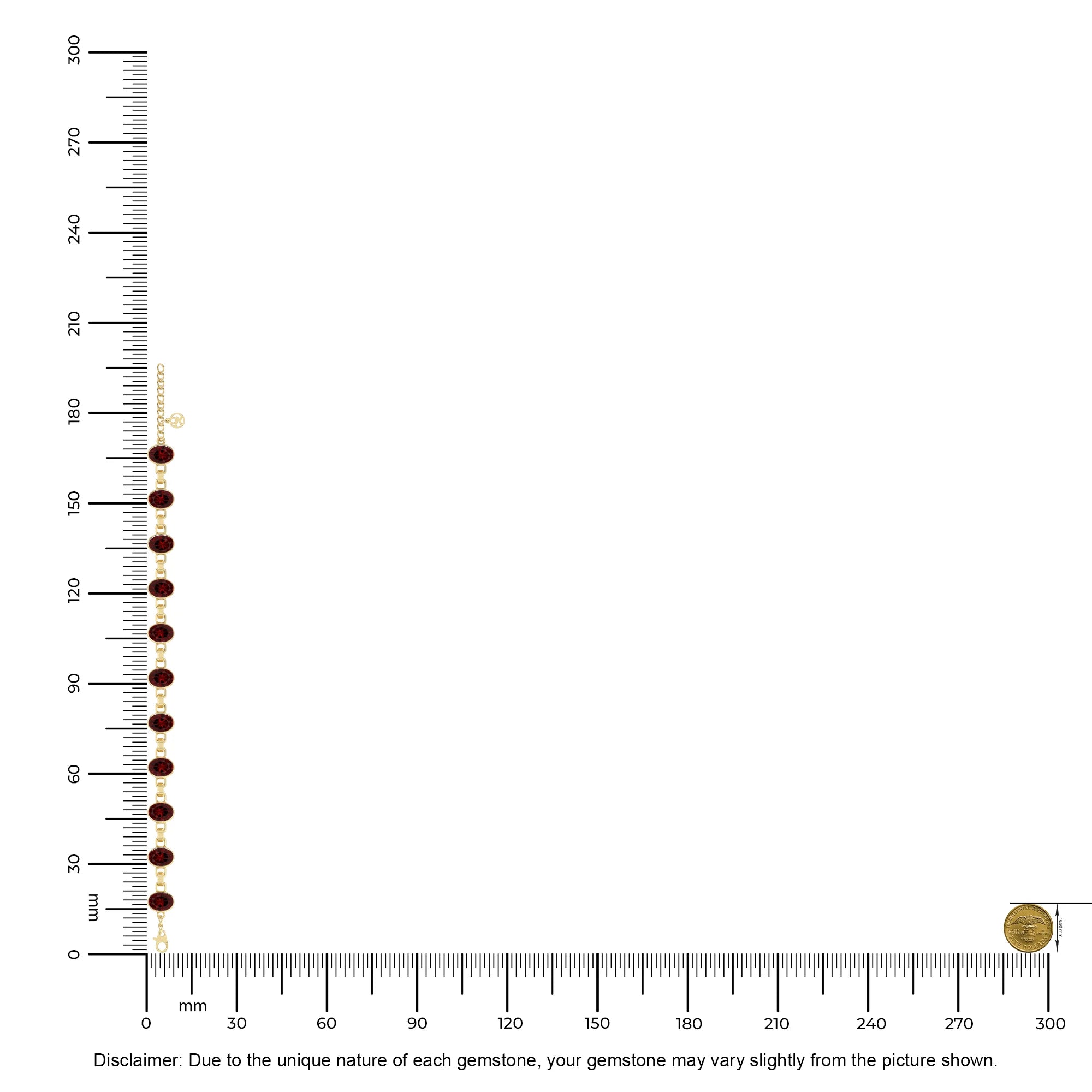 red-garnet chain bracelet