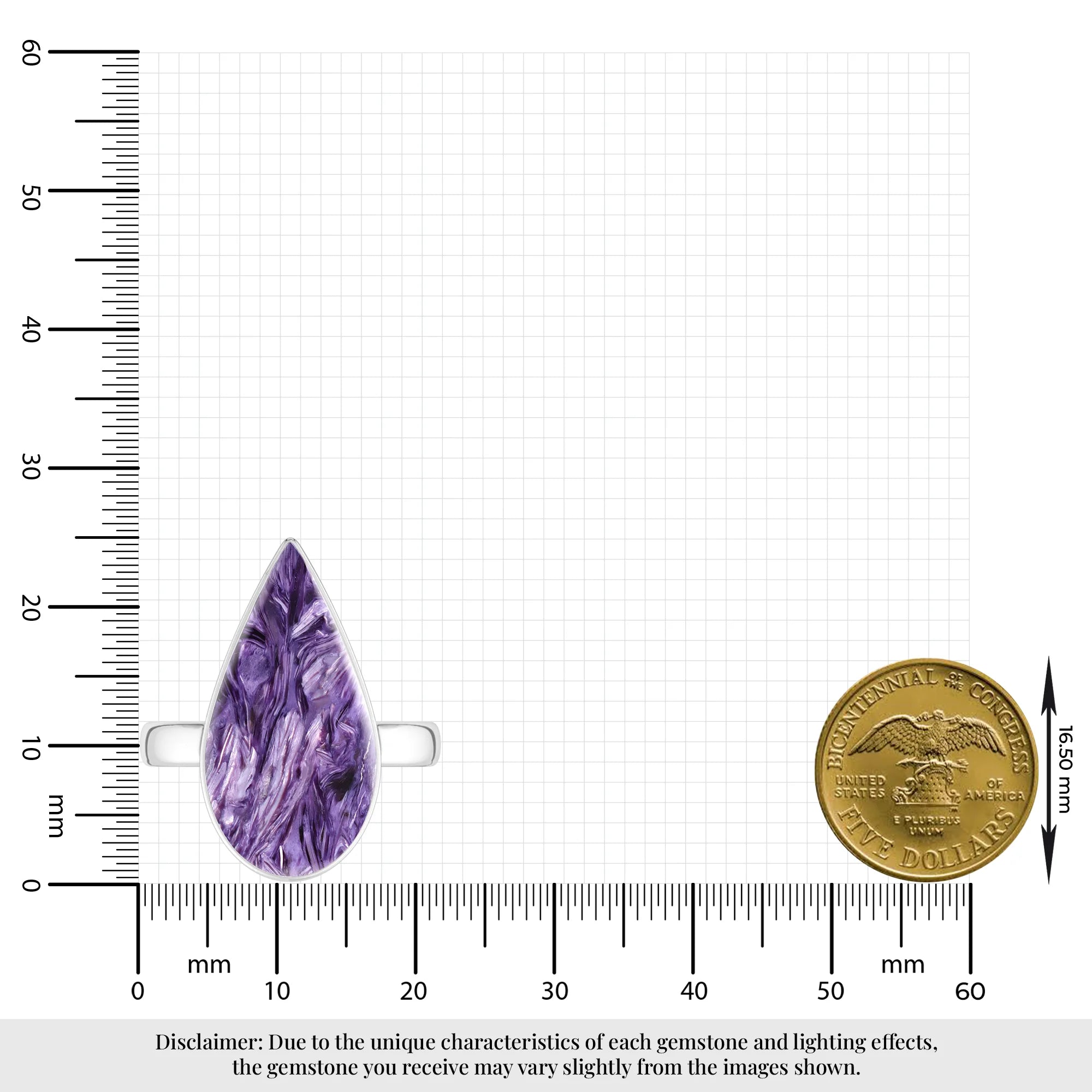 charoite bezel-set ring