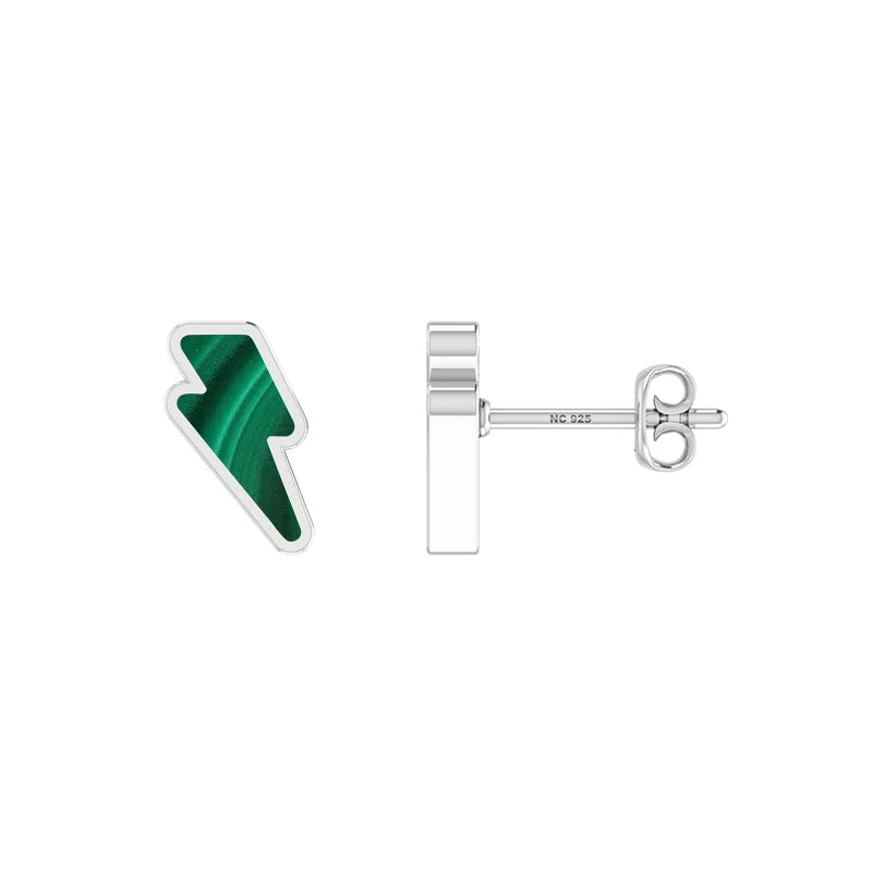 malachite slice earrings