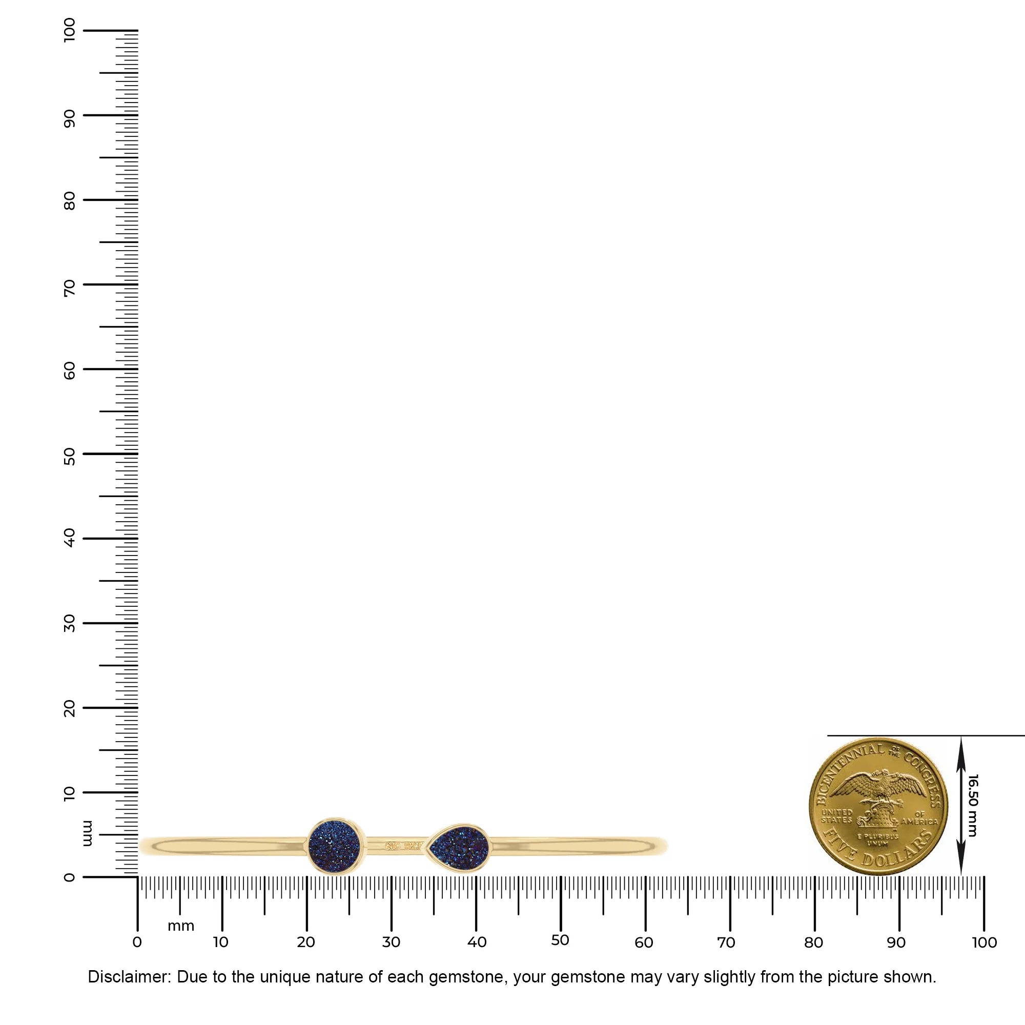 titanium druzy blue cab bracelet