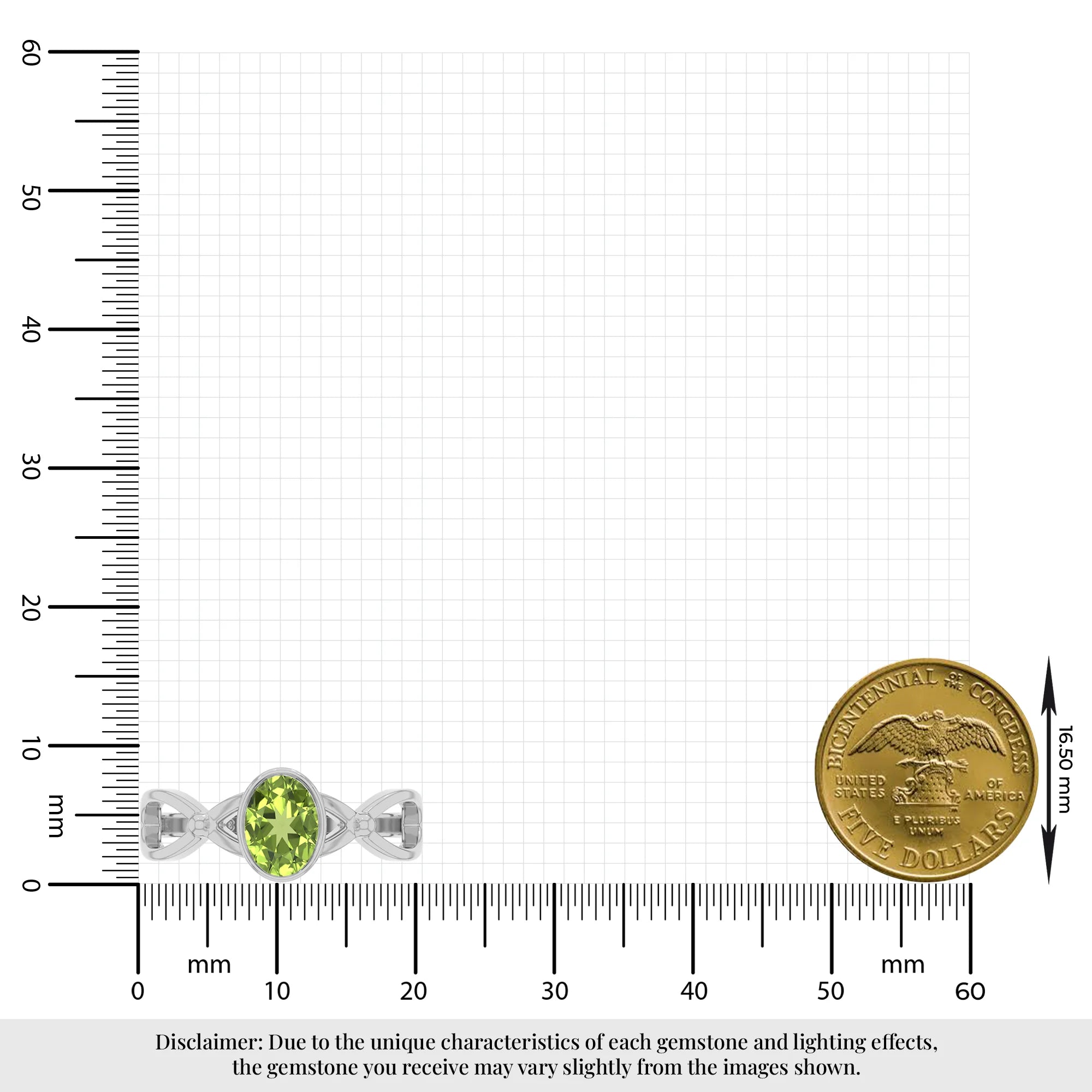 peridot stackable bezel-set ring