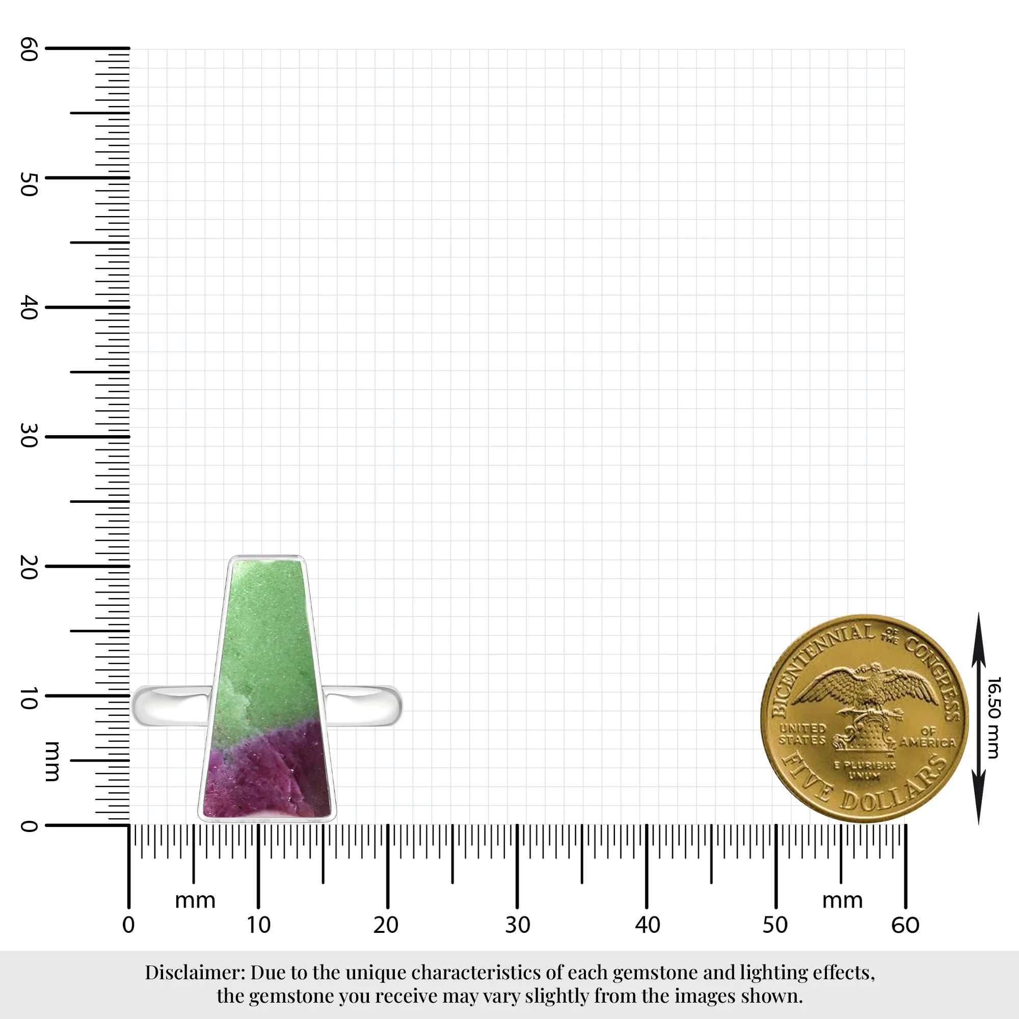 ruby-zoisite bezel-set ring