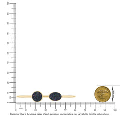 Natural Cab Multi Titanium Druzy Oval-Round Shape Twister Bracelets for Women in 18K Gold Vermeil