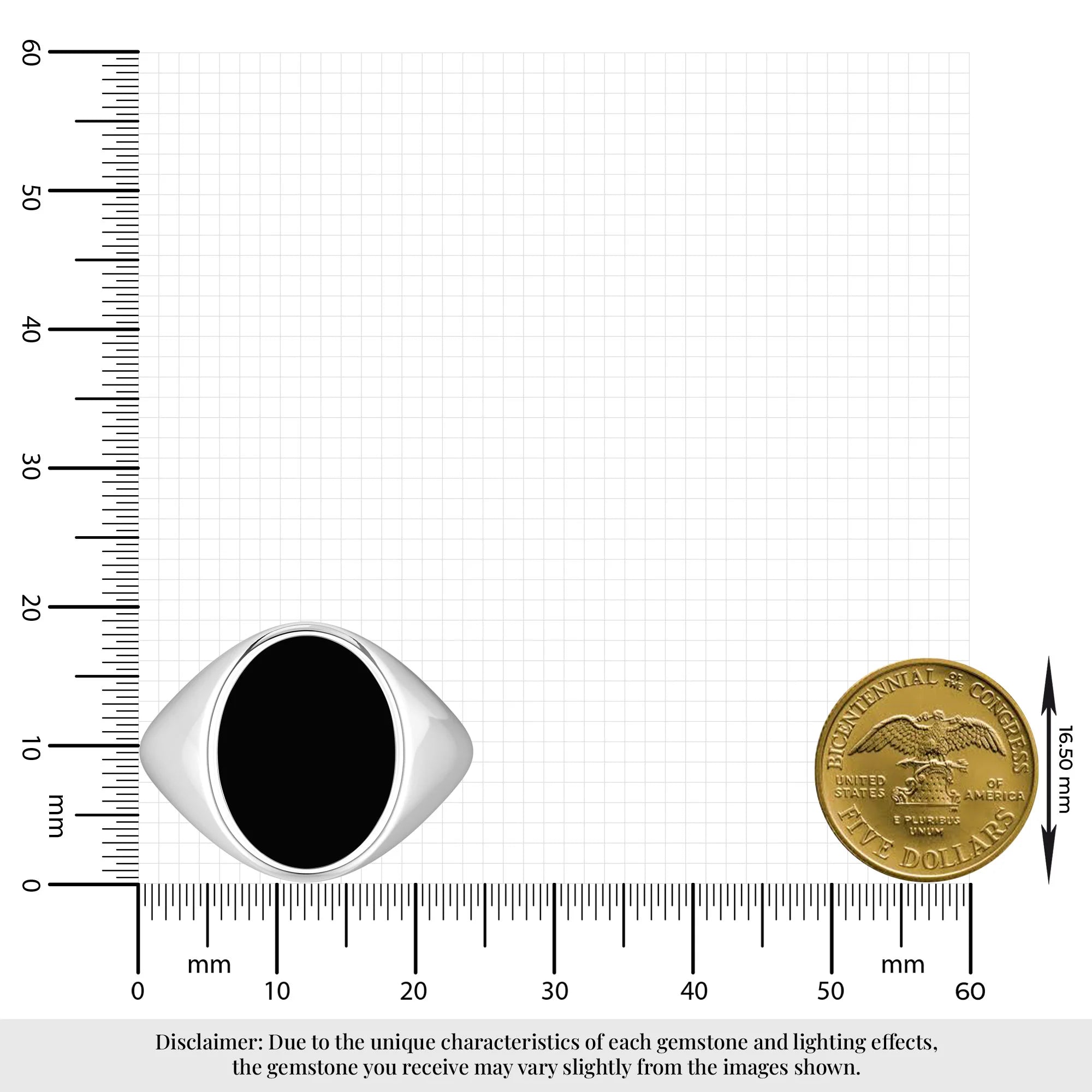 black tourmaline bezel-set ring