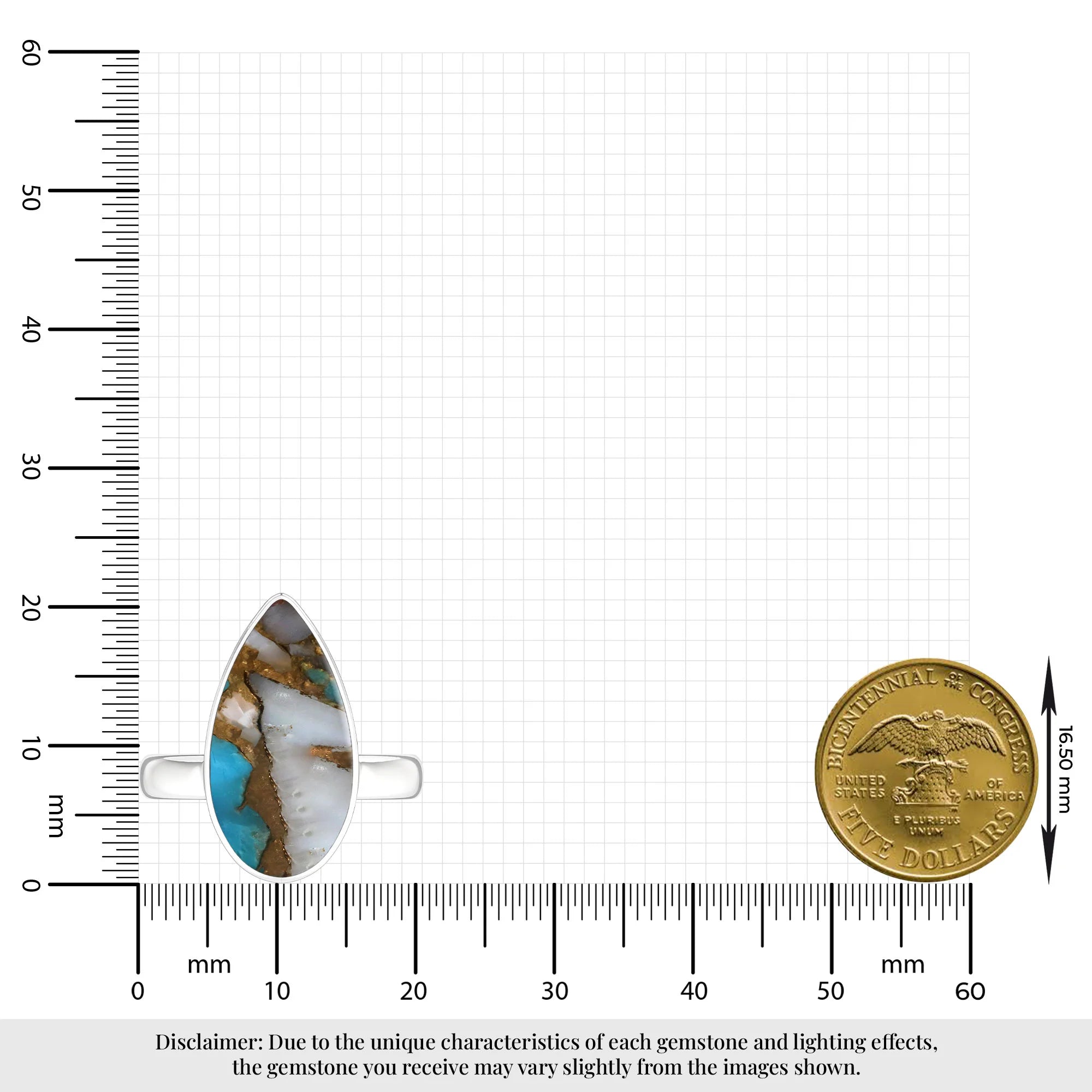 spiny-oyster-turquoise bezel-set ring